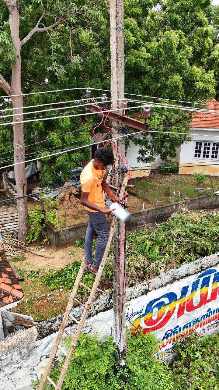 Streetlights at night